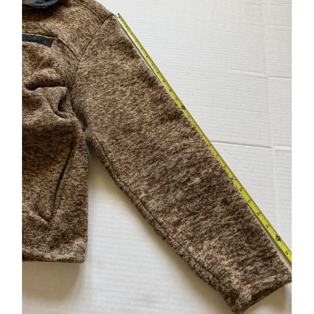 Eddie Bauer Quarter Zip Brown Heathered Fleece Sweater Men's Size XL - Picture 10 of 10